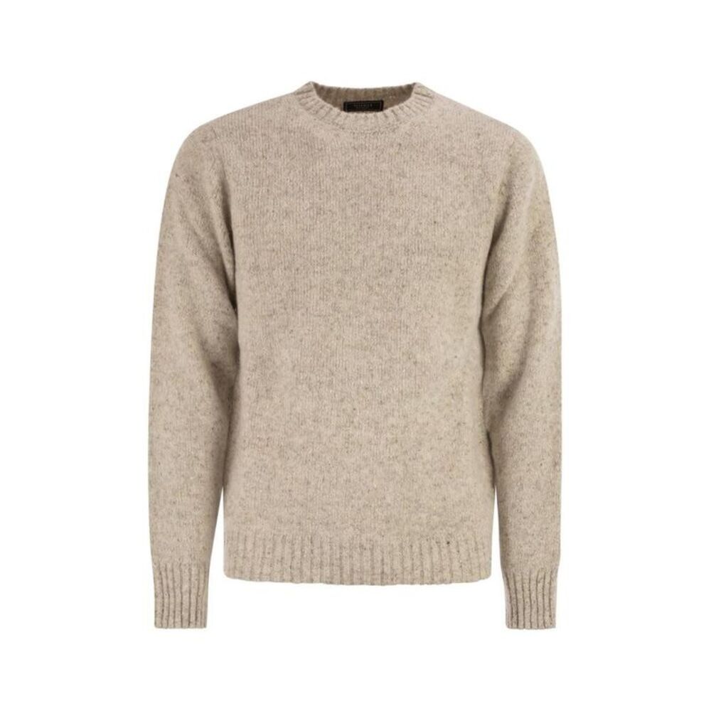 PESERICO Men's Crew Neck Speckled Knit Sweater Men LIGHT BEIGE Sweaters &